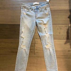 Abercrombie Light Wash Ripped Skinny Jeans